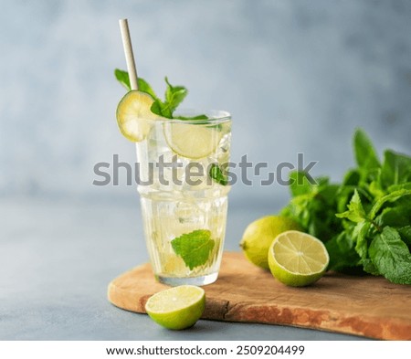 Similar – Image, Stock Photo Mojito cocktail with lime and mint in glasses