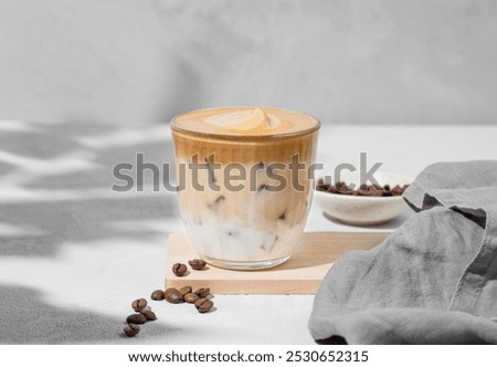 Similar – Image, Stock Photo Dalgona coffee in wooden table