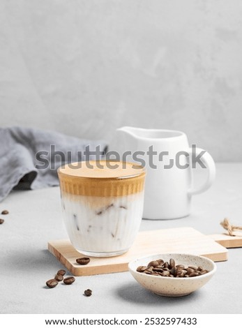 Similar – Image, Stock Photo Dalgona coffee in wooden table