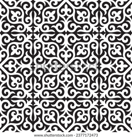 Seamless patterns. Ethno. Kazakh ornaments. Traditional patterns of Kazakhs. Background, nomad life design. Ancient Turkic ornaments. Customs and traditions of Kazakhstan. Decorative art of nomads