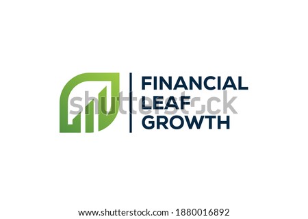 financial growth leaves logo design vector	
