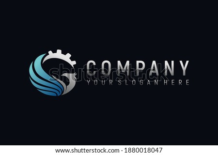 letter G eagle gear logo design vector	