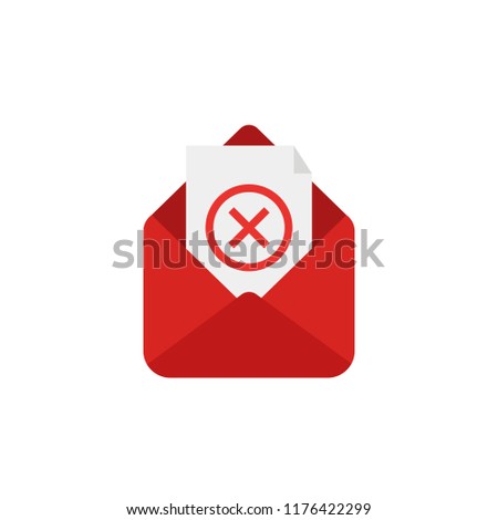 open letter rejectioned. vector illustration