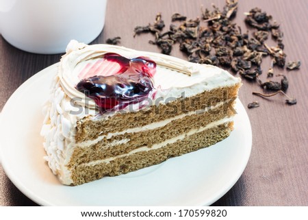 coffee cake with blueberry jam