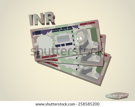Indian Rupee money paper minimal vector graphic design