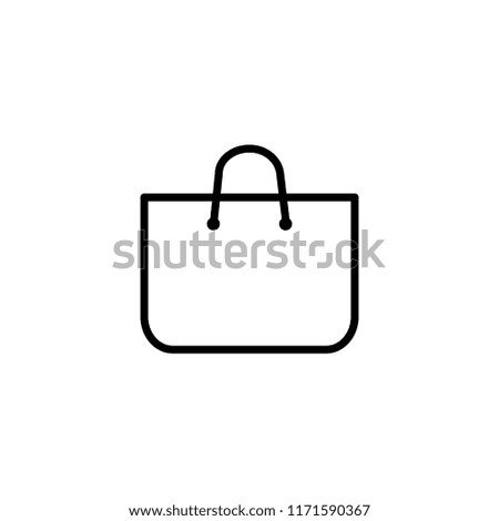 Thin line icon of shopping bag. Editable vector stroke 64x64 Pixel.