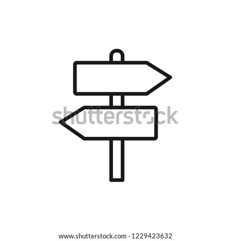 Thin line icon of signpost, information, direction, arrow. Editable vector stroke 64x64 Pixel.