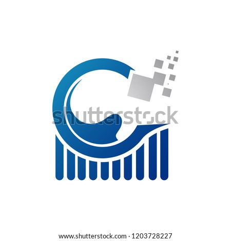 Alpha and Growth Symbol Logo Template. Graph Chart and Alfa Vector Design. Finance Illustration