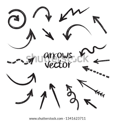 Grunge arrows vector set on white background