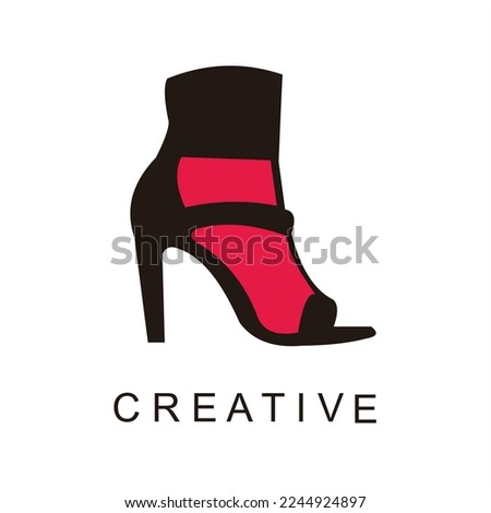 Latest women's shoes cone heels vector logo design