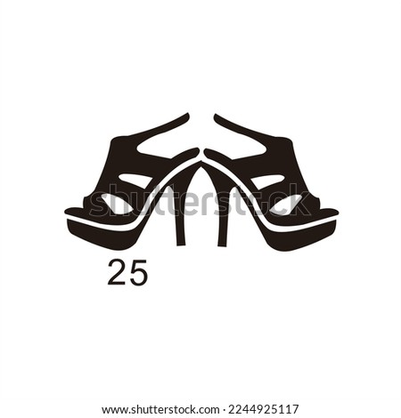 Latest women's shoes cone heels vector logo design