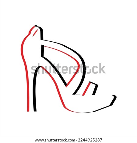 Latest women's shoes cone heels vector logo design