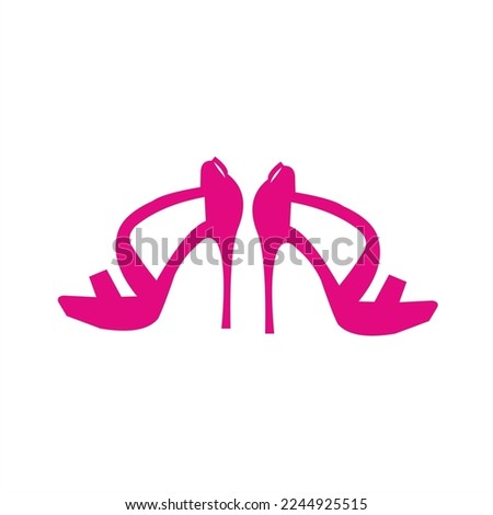 Latest women's shoes cone heels vector logo design