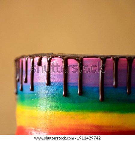 LGBT style expression of love. Sweet rainbow. LGBT passion. Passionate rush. Valentines Day dessert. Dessert for the LGBT community. LGBT symbol