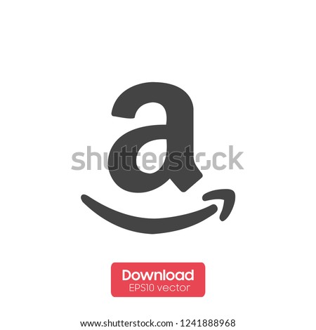 Amazon shopping logo icon arrow symbol, vector illustration EPS 10 - Vector