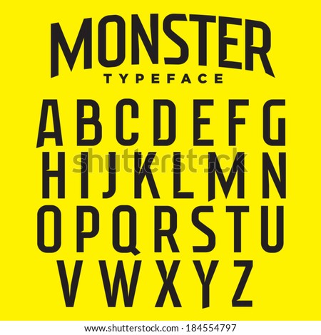 Vector tech font. Sharp industrial typeface
