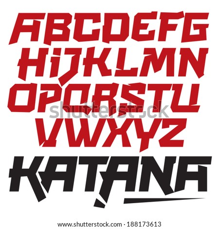 Vector font. Cool modern dynamic type. Asia, Japan You can easily tweak it to make your own unique lettering