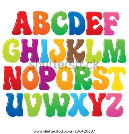 Fun vector font for kids - 3 Upper case letters