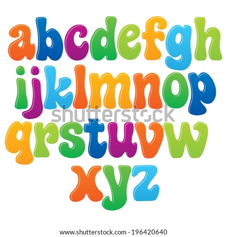 Fun vector font for kids - 2 Lower case letters