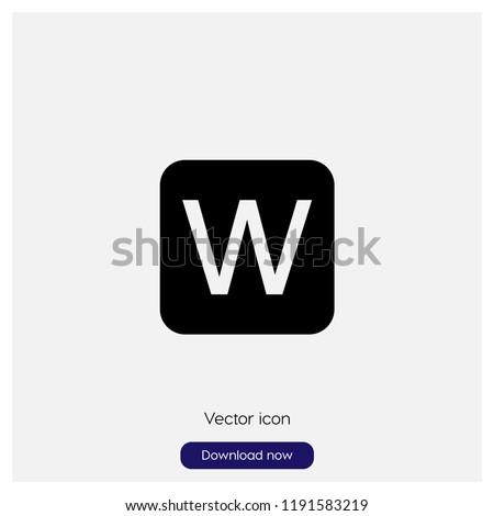 Microsoft word logo sign icon in trendy flat style isolated on grey background, modern symbol vector illustration for web