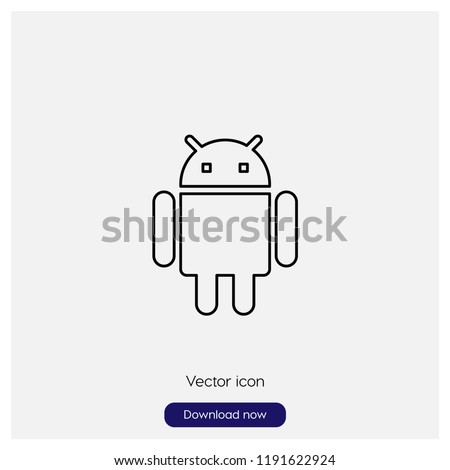 Android logo sign icon in trendy flat style isolated on grey background, modern symbol vector illustration for web