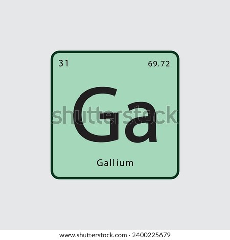 Gallium periodic table icon vector logo template