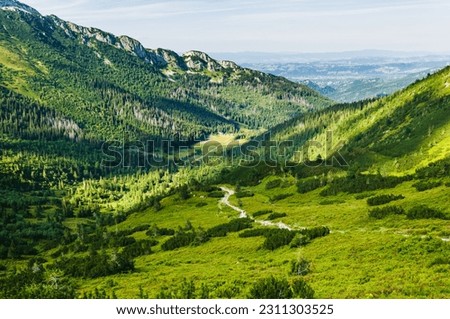 Similar – Foto Bild Erstaunliches grünes Tal mit Bergen