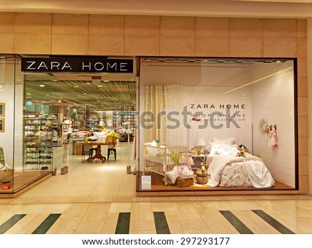 ROME, ITALY - JULY 17, 2015. Zara Home Store in Rome, Italy. Zara Home is a company belonging to the Spanish Inditex group dedicated to the manufacturing of home textiles.
