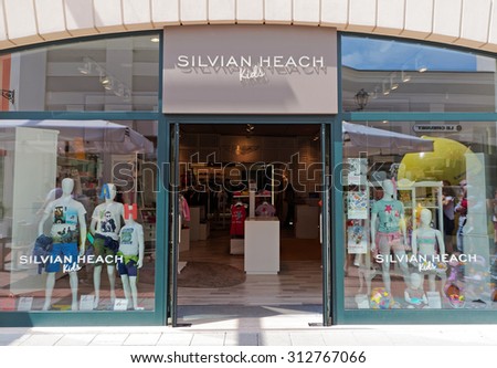 ROME, ITALY - SEPTEMBER 3, 2015. Silvian Heach Kids Store in Rome, Italy. Fashion designer Silvian Heach is dedicated to kids and offers fun and playful pieces that are easy to mix and match.