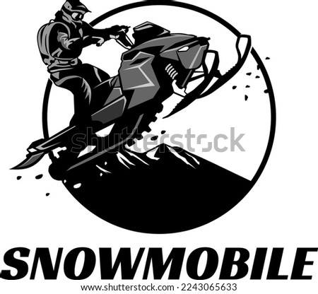 snowmobile trails logo design vector