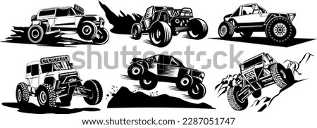 extreme vehicles design icon vector set