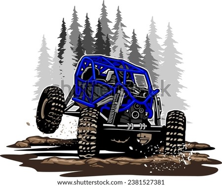 Buggy UTV offroading social club logo design vector	