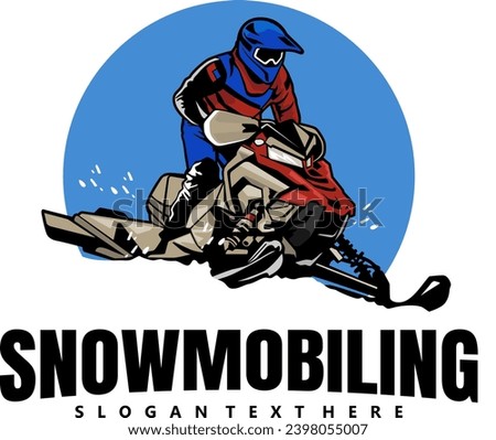 snowmobile trails logo design vector	