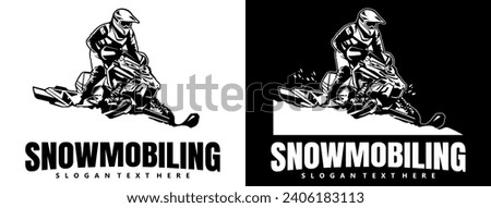 snowmobile trails logo design vector	