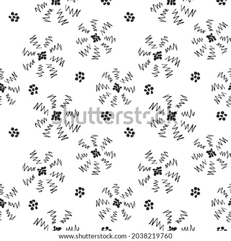 Seamless pattern with abstract flowers. Avan-garde cute cartoon background. Abstractionism style. 