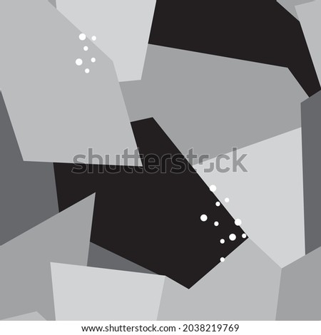 Seamless abstract pattern with polygons and dots.Avan-garde cute background.Cubism style.