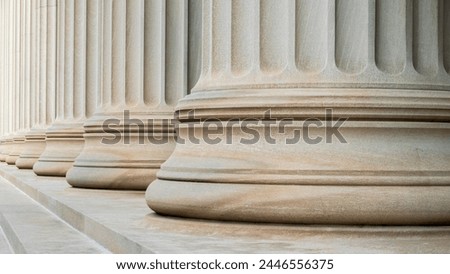 Similar – Image, Stock Photo Detail of a neoclassical building under the last lights of the sunset