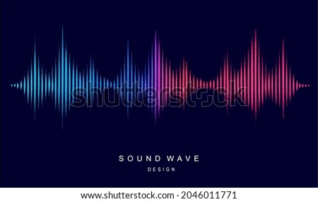 Music and radio concept. Voice and sound recognition. Sound wave equalizer. Modern visualization and futuristic element.	
