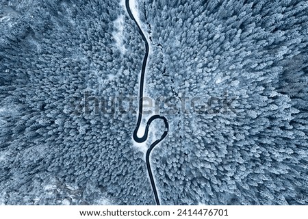 Similar – Image, Stock Photo curved road in snowy landscape