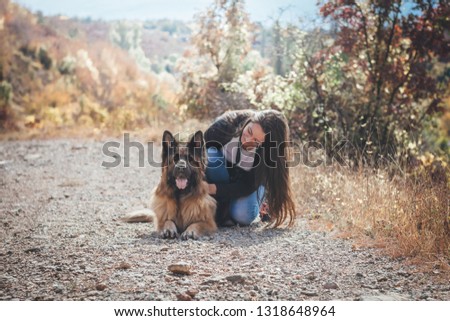 Similar – Image, Stock Photo German Sheppard dog posing at the boat