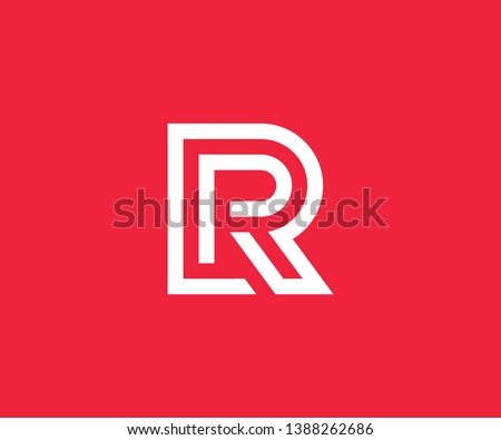 Simple PR Minimalist Initial / Letter RP modern logo design Imagine de stoc © 