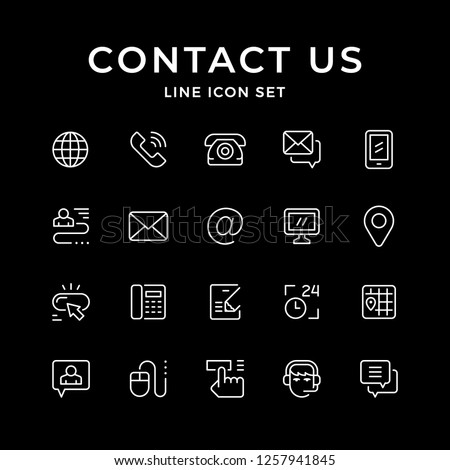 Set line icons of contact us