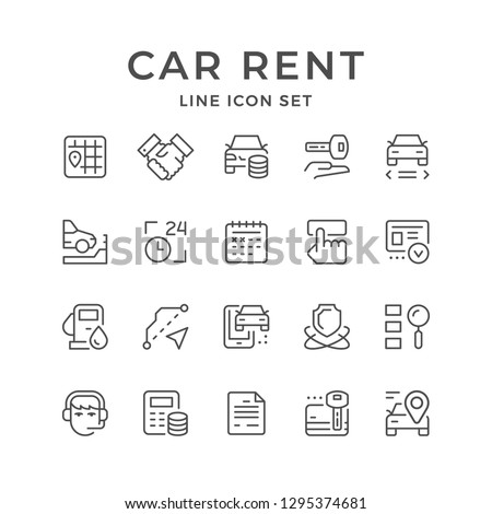 Set line icons of car rent