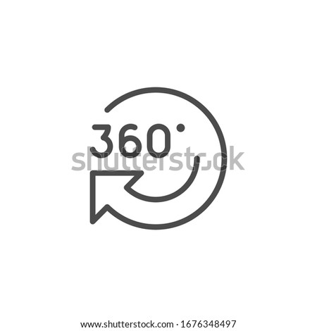 360 rotation line outline modern icon