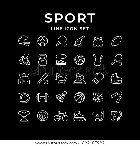 Set line icons of sport
