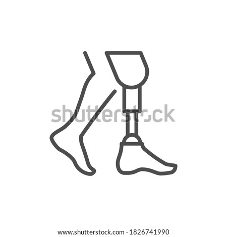 Prosthetic leg line outline icon Imagine de stoc © 