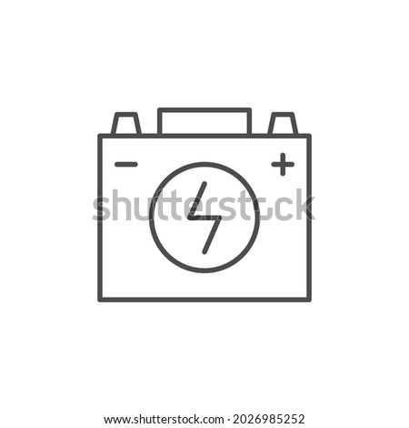 Car battery line outline icon