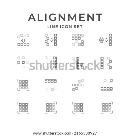 Set line icons of alignment