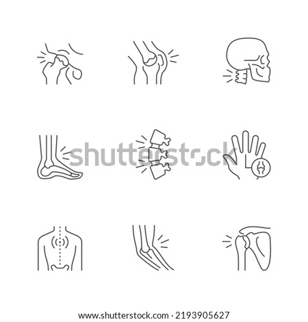 Set line icons of joint pain