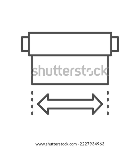 Roll width line outline icon